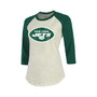 Women's Threads Ahmad Sauce Gardner Cream, Green New York Jets Player Name and Number Raglan 3/4-Sleeve T-shirt
