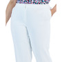 Plus Size Elasticized-Waist Side-Slit Pique Pants