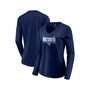 Women's Navy Tennessee Titans 2021 AFC South Division Champions Blocked Favorite V-Neck Long Sleeve T-shirt