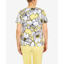 Petite Summer In The City Dramatic Flower Double Strap Short Sleeve T-shirt