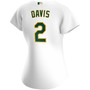 Women's Khris Davis White Oakland Athletics Home Replica Player Jersey