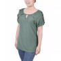 Petite Swiss Dot Short Sleeve Top
