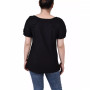 Petite Swiss Dot Short Sleeve Top