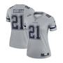 Women's Ezekiel Elliott Gray Dallas Cowboys Inverted Legend Jersey