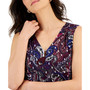 Women's Metallic Paisley V-Neck Sleeveless Top