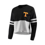 Women's Black, Heathered Gray Tennessee Volunteers Cropped Retro Jersey Long Sleeve T-shirt