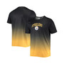 Men's Black, Gold Pittsburgh Steelers Gradient Rash Guard Swim Shirt