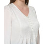 Plus Size V-Neck Pintuck-Front Blouse