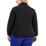 Plus Size Solid Bow-Front Blouse