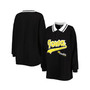 Women's Black Iowa Hawkeyes Happy Hour Long Sleeve Polo Shirt