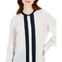 Women's Striped-Front Crewneck Blouse