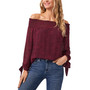 Women's Long Sleeve Tie-Cuff Off-The-Shoulder Top