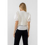 Women's Short Puff Sleeve Shirt with Ruffed Sweater