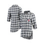 Women's Charcoal and Gray Washington State Cougars Piedmont Flannel Long Sleeve Button-Up Shirt