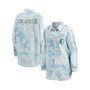 Women's Denim Los Angeles Chargers Chambray Acid-Washed Long Sleeve Button-Up Shirt