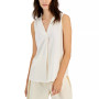 Women's Sleeveless Pleat-Front V-Neck Top
