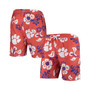 Men's Orange Clemson Tigers Floral Volley Swim Trunks