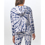 Women's Long Sleeve Boxy Tie Dye Hooded Pull Over Top