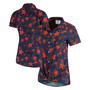 Women's Navy, Orange Houston Astros Tonal Print Button-Up Shirt