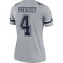 Women's Dak Prescott Gray Dallas Cowboys Inverted Legend Jersey