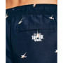 Men's Drawstring Shark & Logo Print 8" Swim Trunks
