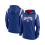 Women's Royal New York Giants Sideline Stack Performance Pullover Hoodie