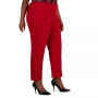 Plus Size Stretch Crepe Mid-Rise Ankle Pants