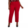 Plus Size Stretch Crepe Mid-Rise Ankle Pants