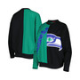 Women's Neon Green, Black Seattle Seahawks Big Face Pullover Sweatshirt