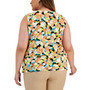 Plus Size Printed Keyhole Sleeveless Top