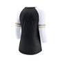 Women's Black New Orleans Saints Fashion 3/4-Sleeve Raglan T-shirt