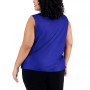 Plus Size Tie-Neck Sleeveless Blouse