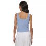 Women's Ribbed Cropped Metallic-Detail Tank Top