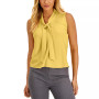 Women's Sleeveless Tie-Neck Top, Regular and Petite Sizes