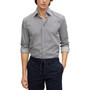Men's Slim-Fit Structured Printed Stretch Cotton Shirt