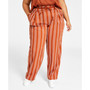 Plus Size Striped Tie-Waist Pants, Created for Macy's