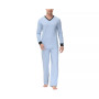 Men's Heat retaining Two Piece V-Neck & Lounge Pants Pajama Set