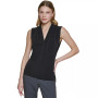 Gathered V-Neck Sleeveless Top
