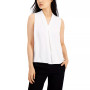 Women's Sleeveless Pleat V-Neck Top
