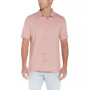 Men's Short Sleeve Micro stripe Button Front Collar Knit Shirt