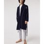 Men's Sport-Inspired Textured Badges Cotton Pique Bathrobe