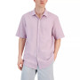 Men's Short-Sleeve Solid Textured Shirt, Created for Macy's