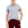 Men's Monotype Logo Striped Cuff Short Sleeve Polo Shirt