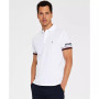 Men's Monotype Logo Striped Cuff Short Sleeve Polo Shirt