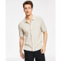 Men's Button-Up Textured Short-Sleeve Polo Shirt, Created for Macy's