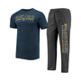 Men's Heathered Charcoal, Navy Marquette Golden Eagles Meter T-shirt and Pants Sleep Set