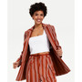 Women's Striped Faux Double-Breasted Jacket, Created for Macy's