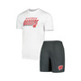 Men's Charcoal, White Wisconsin Badgers Downfield T-shirt and Shorts Set