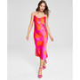 Women's Printed Cowl-Neck Midi Slipdress, Created for Macy's