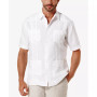 Short-Sleeve Embroidered Guayabera Shirt
